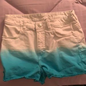 White- blue fade kids’ shorts